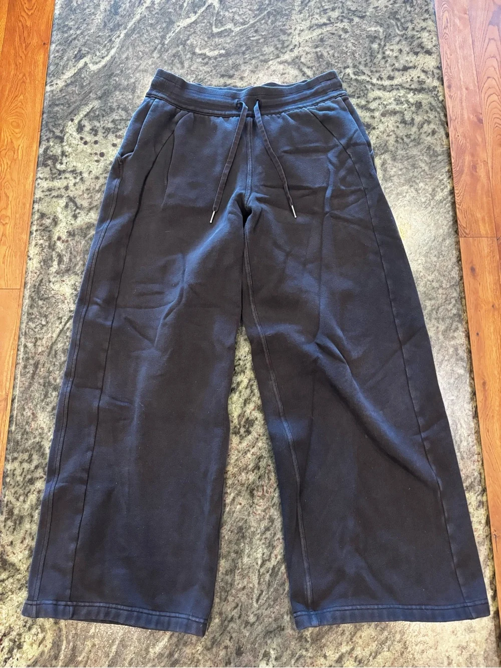 Lululemon Black Wide-Leg Drawstring Sweatpants